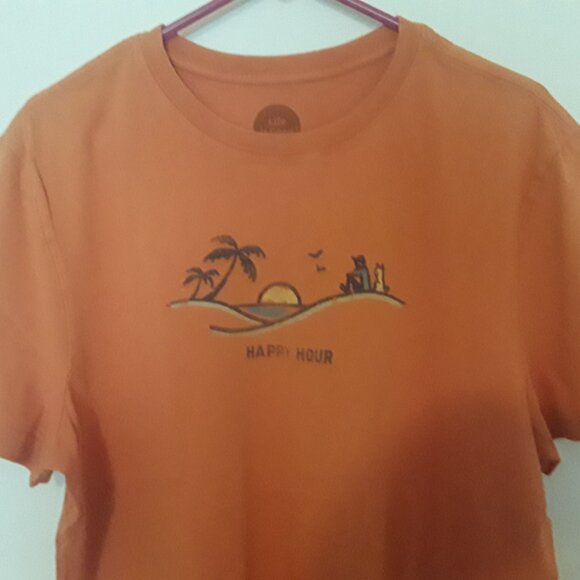 Life Is Good Crusher Tee mens size medium classicfit burnt orange w/graphics tee - Picture 2 of 5